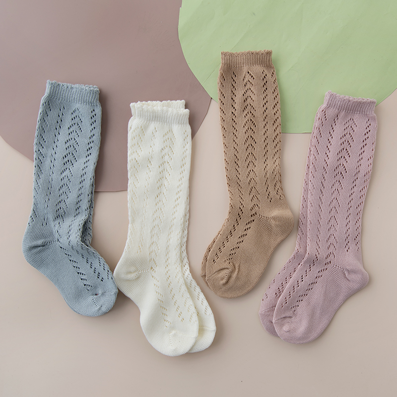 Baby Sock Oximeter - ถุงเท้าเด็กใส่ฤดูร้อนใหม่ถุงเท้ายาวถึงเข่าสำหรับเด็กผู้หญิงเด็กวัยหัดเดินผ้าฝ้ายหลอดยาวน่ารักเจ้าหญิงถุงน่องตาข่าย