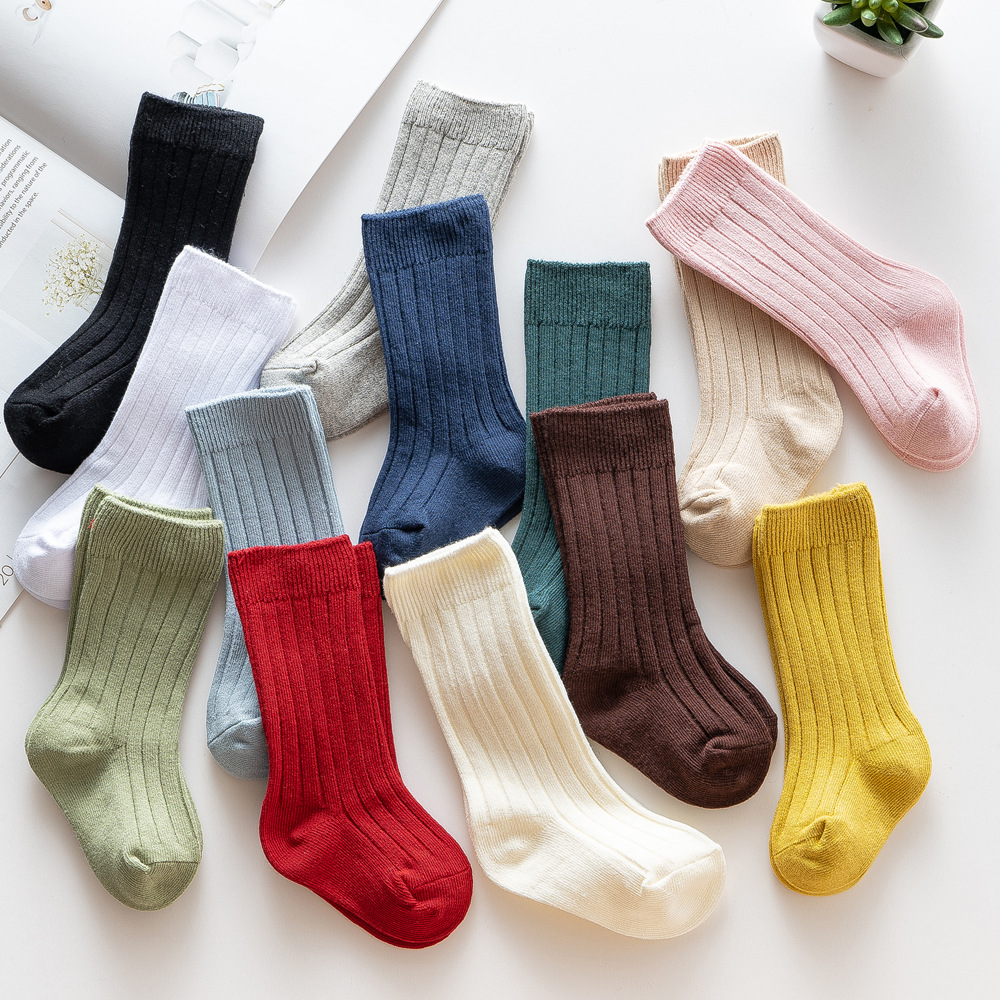 Baby Sock Oximeter - 2025 ใหม่สเปนสไตล์เข็มคู่ลายเข่าสูงยาว 13 สีหลวมถุงเท้าเด็กทารกทารกแรกเกิดเสื้อผ้าราคาถูก