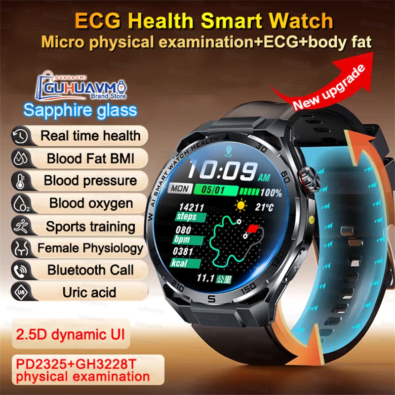 Fatigue Band Monitor - สมาร์ทวอทช์ตรวจวัดความดันโลหิต กรดยูริก ไขมันในร่างกาย ตรวจสุขภาพแบบละเอียด ตรวจจับความเหนื่อยล้า พร้อมฟังก์ชันตรวจคลื่นไฟฟ้าหัวใจ
