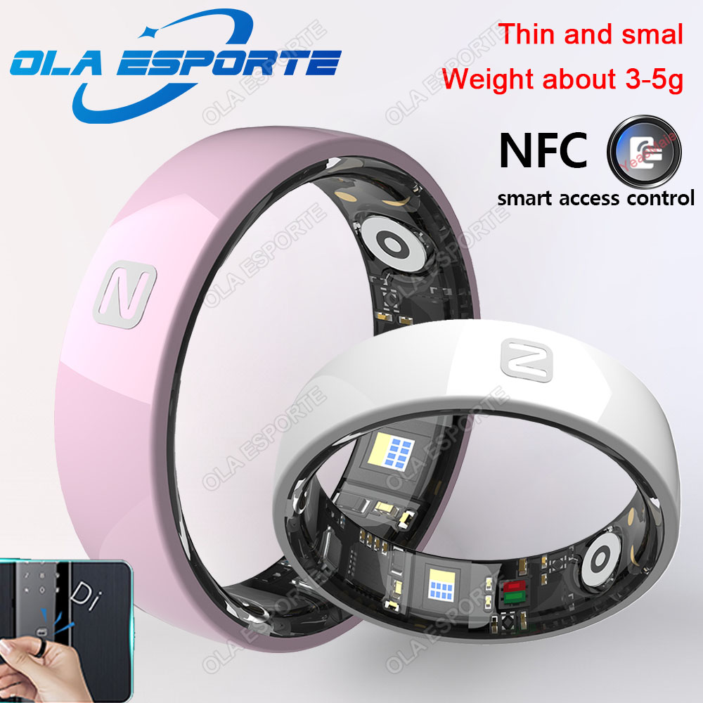 Smart Ring Nfc Pay - แหวนสมาร์ทควบคุมการเข้าถึง NFC มัลติฟังก์ชั่น 5 ATM กันน้ำเซรามิคอัตราการเต้นของหัวใจเลือดออกซิเจนการตรวจสอบสำหรับผู้ชายผู้หญิงสมาร์ทริง