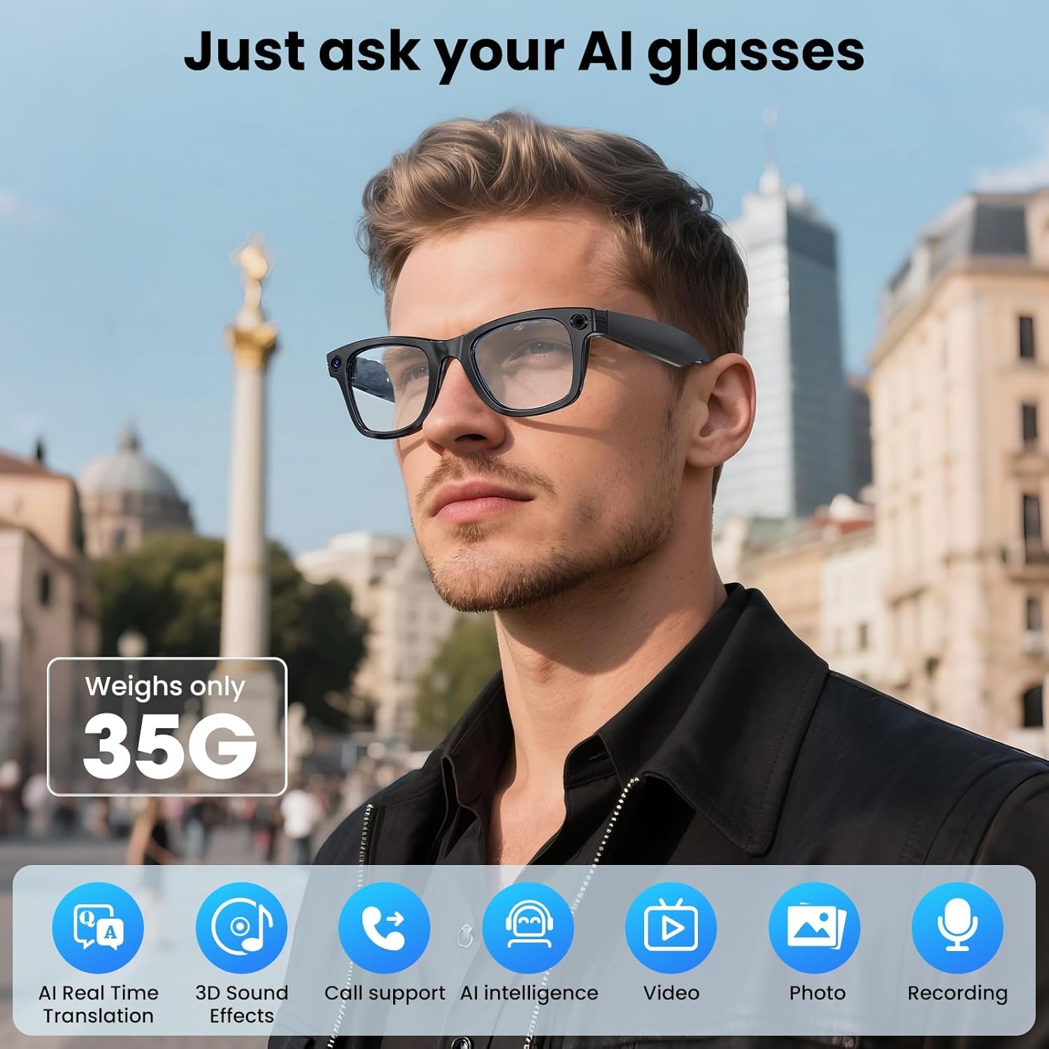 แว่นตาอัจฉริยะ 800W พร้อมกล้อง - Smart Glasses Lens บทวิจารณ์และราคา